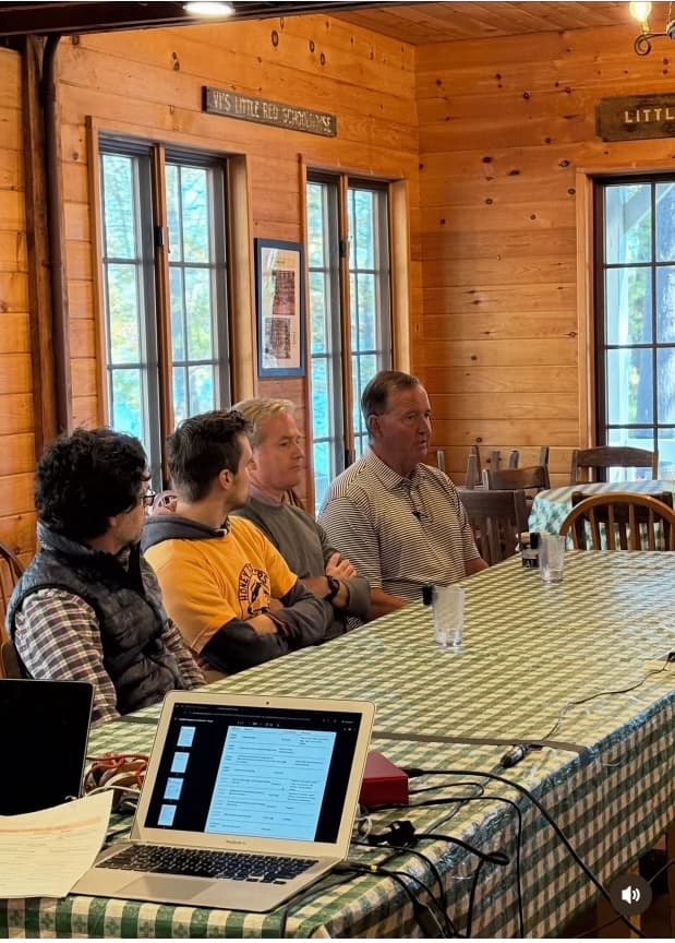 Roundtable discussion in the Little Red Schoolhouse